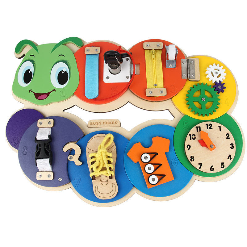 Caterpillar Busy Board – Montessori Sensory Toy for Toddlers